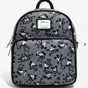 Boxlunch Black and white Mickey Mouse Loungefly backpack purse